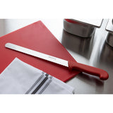 Couteau à trancher denté Hygiplas rouge 248mm - NISBETS