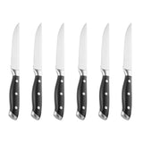 Couteaux à steak rivetés Olympia Premium avec manches en ABS noir (lot de 6)