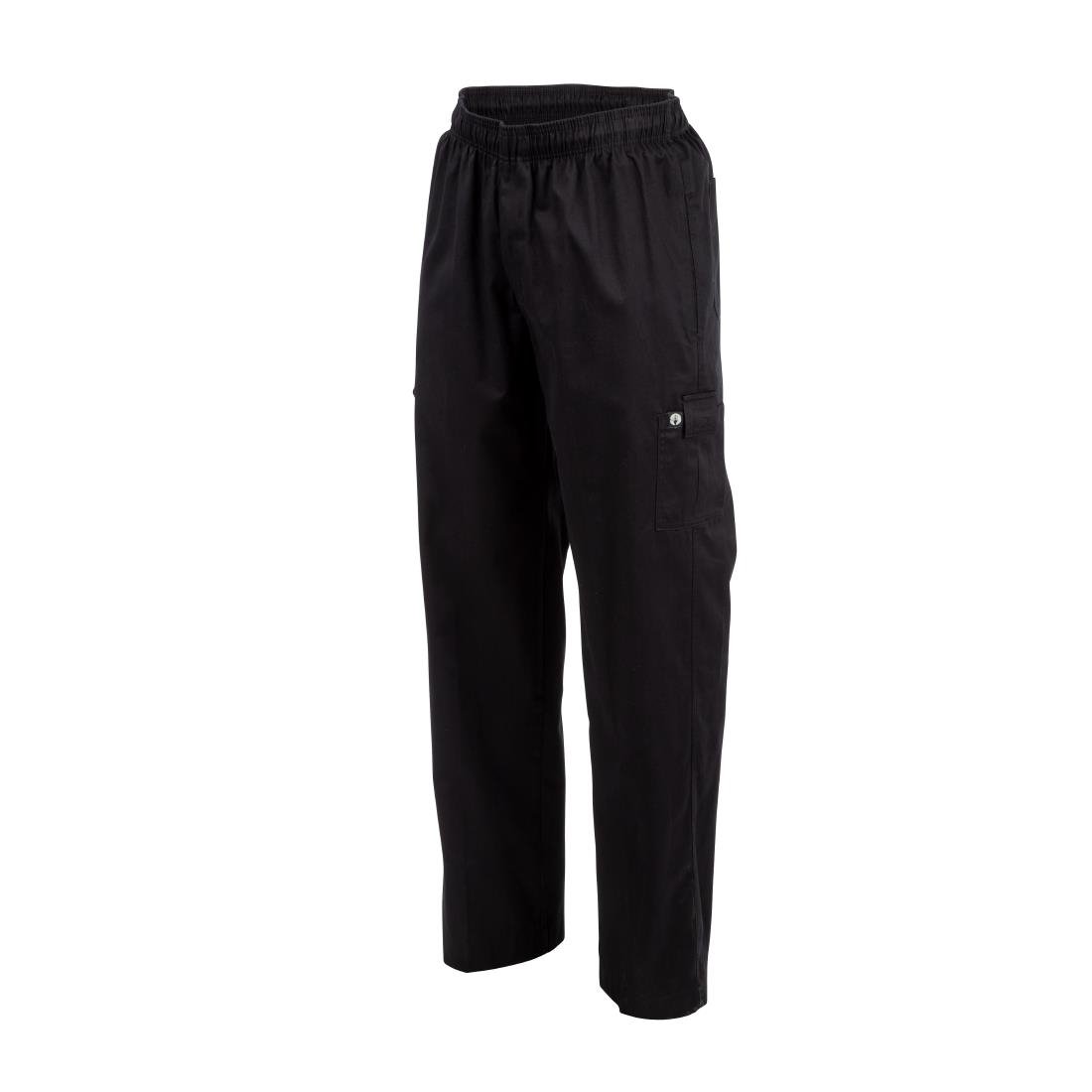 Pantalon de cuisine mixte Chef Works Slim Fit Cargo noir - NISBETS