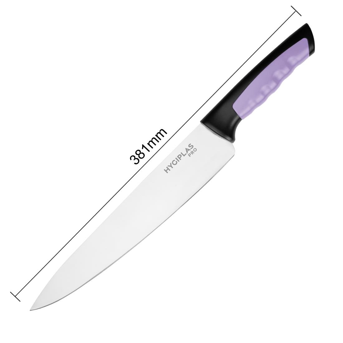 Couteau de cuisine Hygiplas Pro violet 25cm - NISBETS