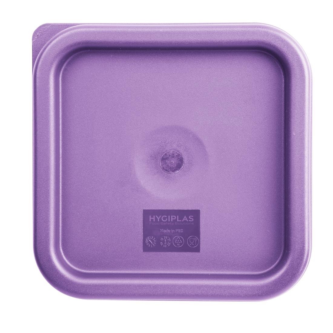 Petit couvercle carré pour boîte alimentaire Hygiplas violet