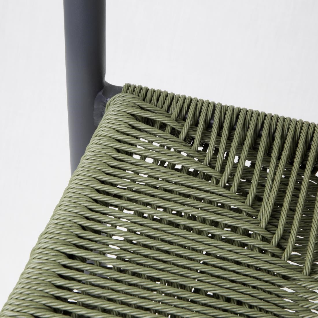 Tabourets de bar d'extérieur en rotin PE tressé Bolero Eden verts (lot de 2)