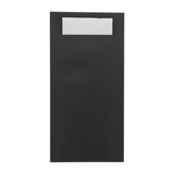 Pochettes à couverts Europochette taille royale noire avec serviette blanche douce 2 plis (lot de 250)