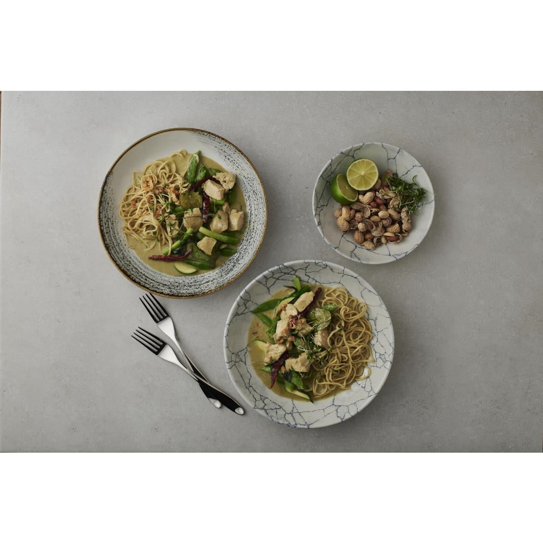 Assiettes coupes rondes Churchill Studio Prints Kintsugi Pearl Evolve Grey 182mm (Lot de 12)