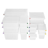 Bacs PP Hygiplas Click GN 2/3 avec couvercles et 7 clips de couleur 200mm 16,1L (lot de 4)