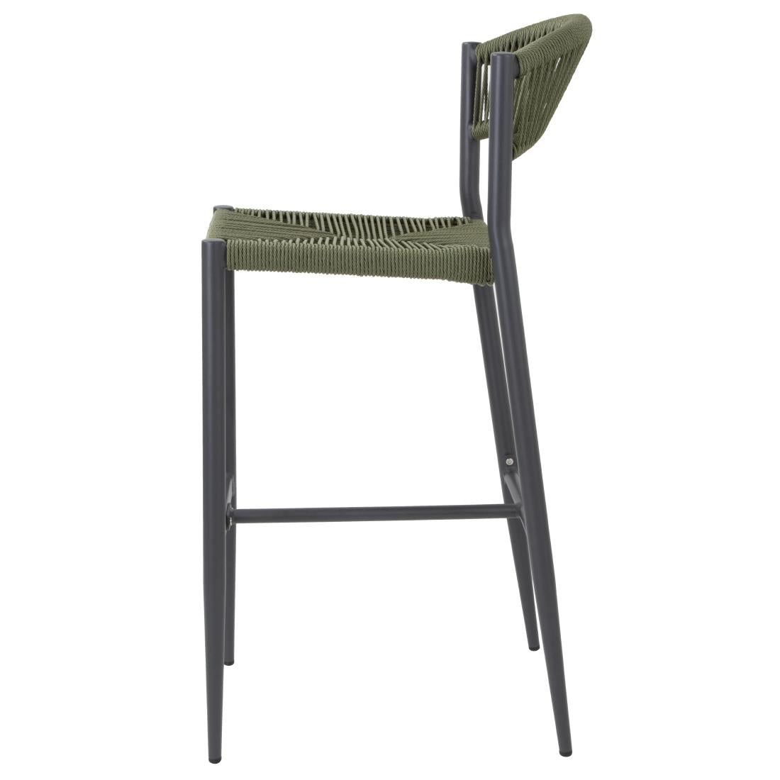 Tabourets de bar d'extérieur en rotin PE tressé Bolero Eden verts (lot de 2)