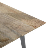 Table à manger avec plateau en bois de manguier lisse et piètement gris acier Bolero Bistro 1450 mm - NISBETS