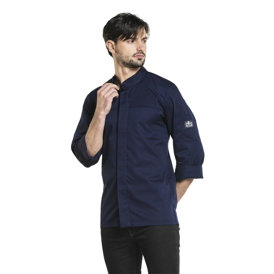 Veste de cuisine Chaud Devant Salerno bleue taille M - NISBETS