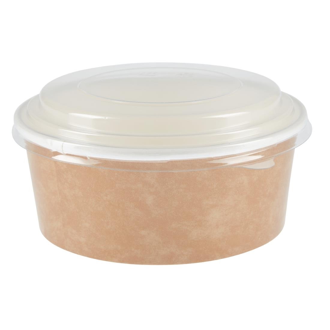 Pots alimentaires kraft recyclables avec couvercles Colpac 700ml (lot de 150) - NISBETS