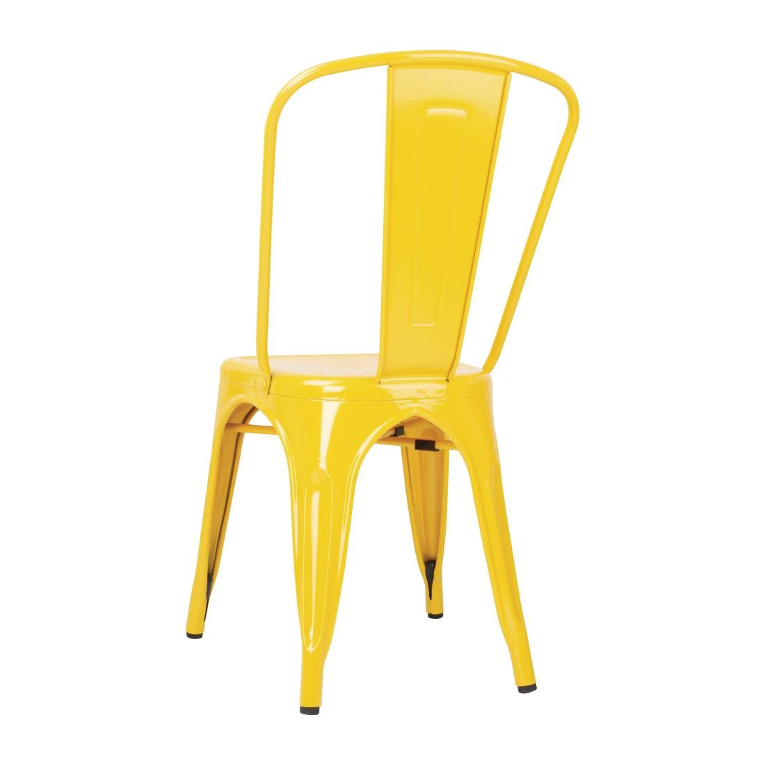 Chaises bistro en acier Bolero jaunes (lot de 4)