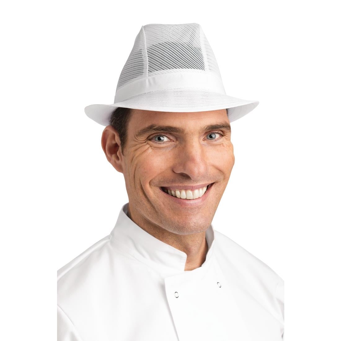 Chapeau Trilby blanc - NISBETS