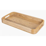 Plateau de service rectangulaire avec poignées intégrées en bois de manguier Olympia 430x230mm - NISBETS