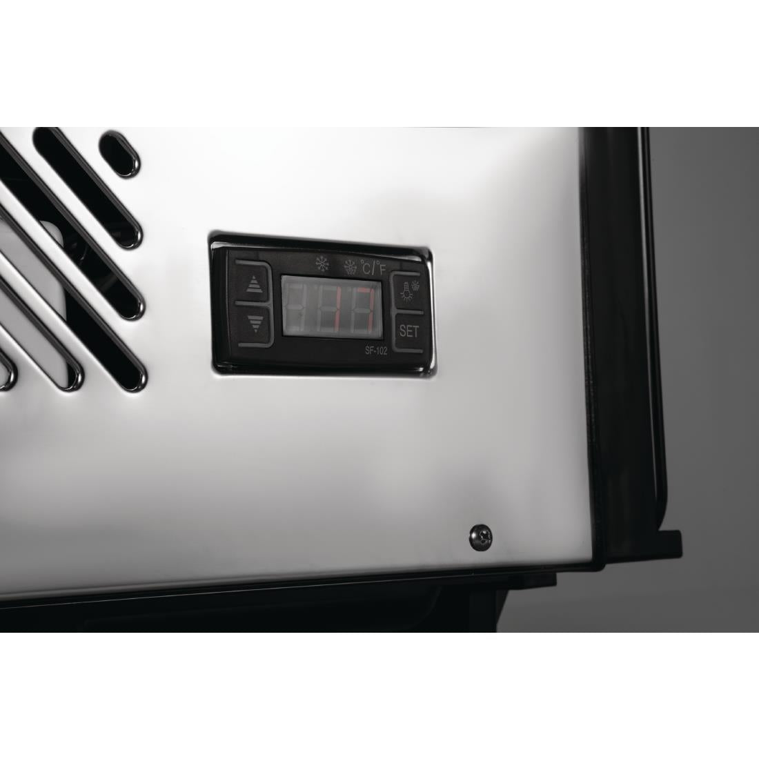Vitrine de comptoir réfrigérée économe en énergie Polar Série G noire 160L - FRANCE CHR