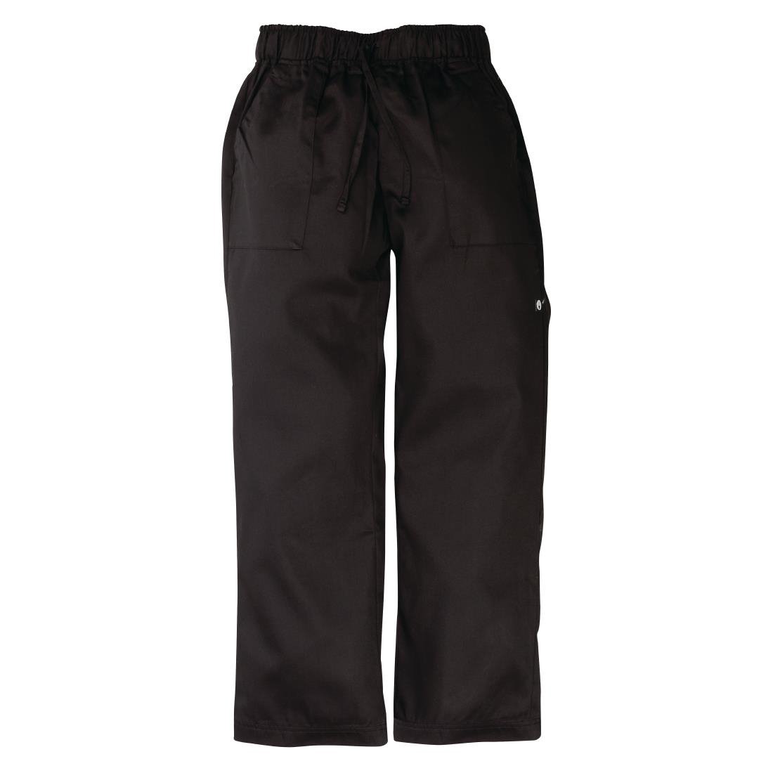 Pantalon de cuisinier ample unisexe Chef Works Better Built Baggy noir - NISBETS