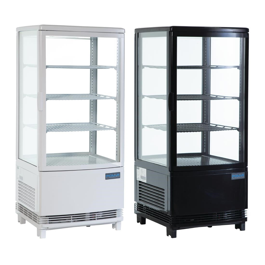 Vitrine réfrigérée porte incurvée économe en énergie Polar série C noire 86L