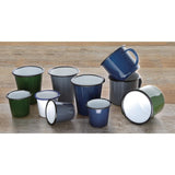 Mugs en acier émaillé bleu et noir Olympia 350ml (lot de 6) - NISBETS