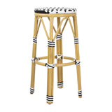 Tabourets de bar en rotin PE style parisien Bolero noirs (lot de 2)