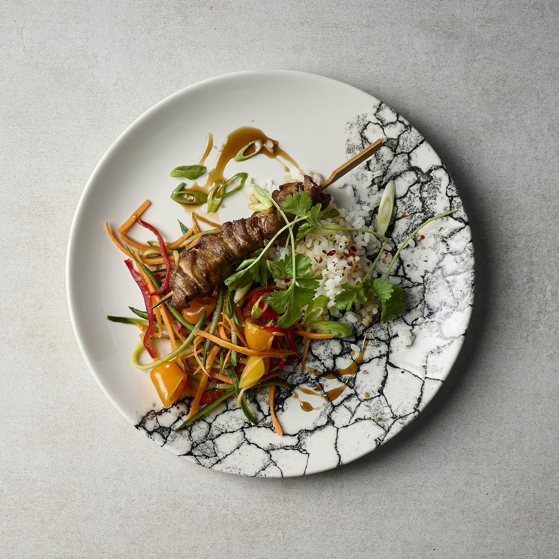 Assiettes rondes Churchill Kintsugi Accents Quartz Black Evolve 260mm (Lot de 12)