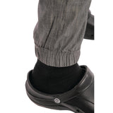 Pantalon de cuisine Works Urban Jogger 257 à fines rayures noires et blanches - NISBETS