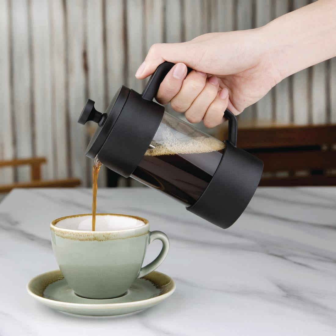 Cafetière à piston noire Olympia 3 tasses - NISBETS