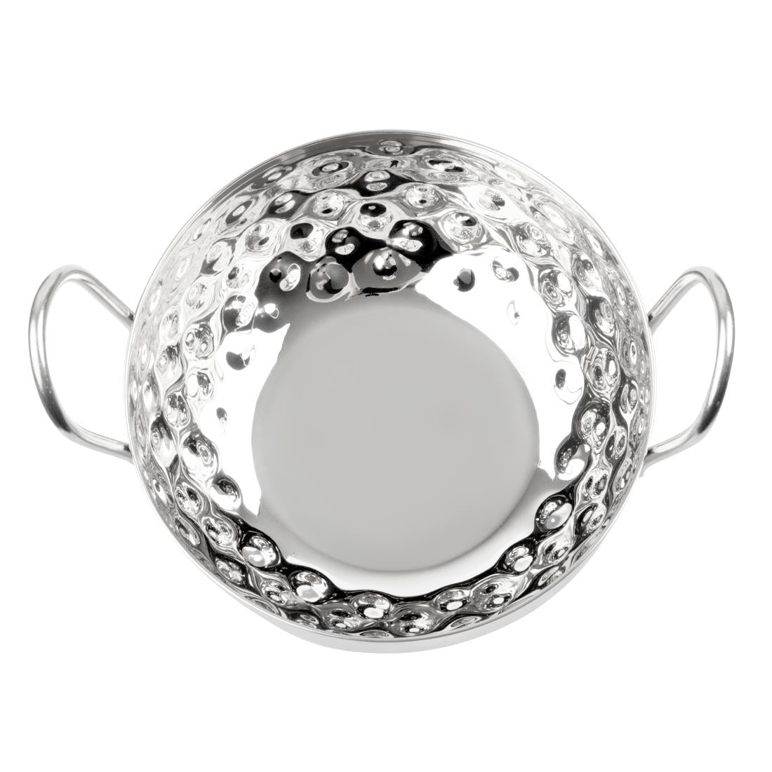 Plat Kadai martelé en inox double poignée Olympia Table Presentation 150 mm