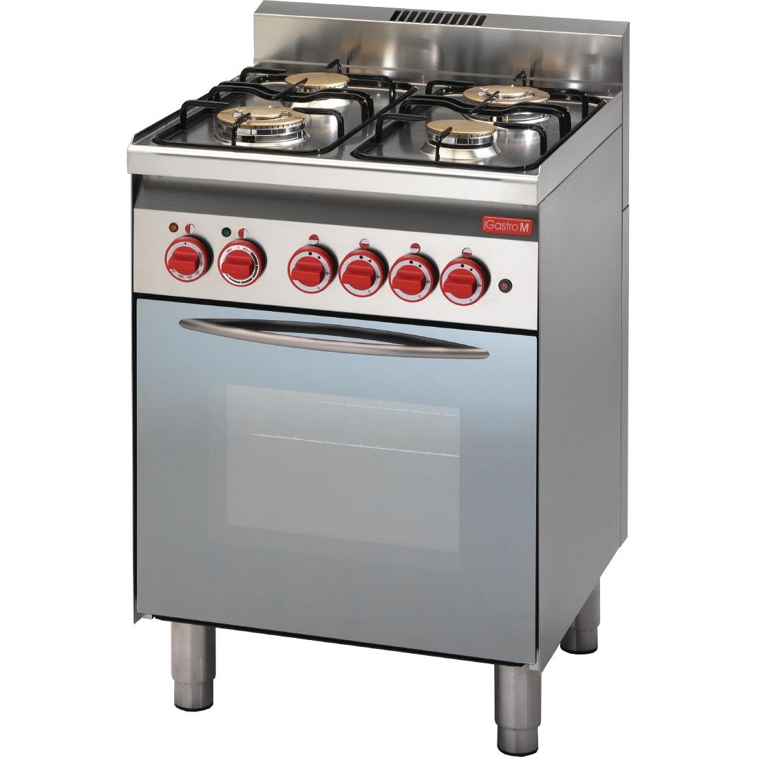 Fourneau 4 feux gaz sur four électrique à convection, gril électrique et porte vitrée Gastro M 60/60CFGE - NISBETS