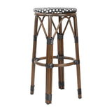 Tabourets de bar en rotin PE style parisien Bolero bois foncé noirs (Lot de 2) - NISBETS
