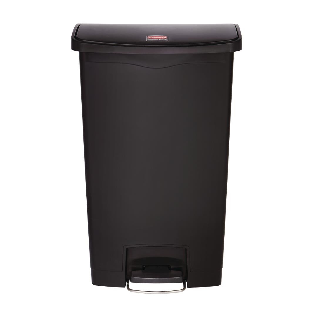 Poubelle à pédale frontale Rubbermaid Slim Jim noire 68L - NISBETS