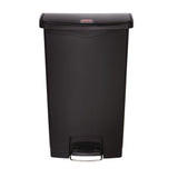 Poubelle à pédale frontale Rubbermaid Slim Jim noire 68L - NISBETS