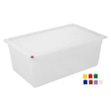 Bacs PP Hygiplas Click GN 1/1 avec couvercles et 7 clips de couleur 200mm 25,6L (lot de 2) - NISBETS