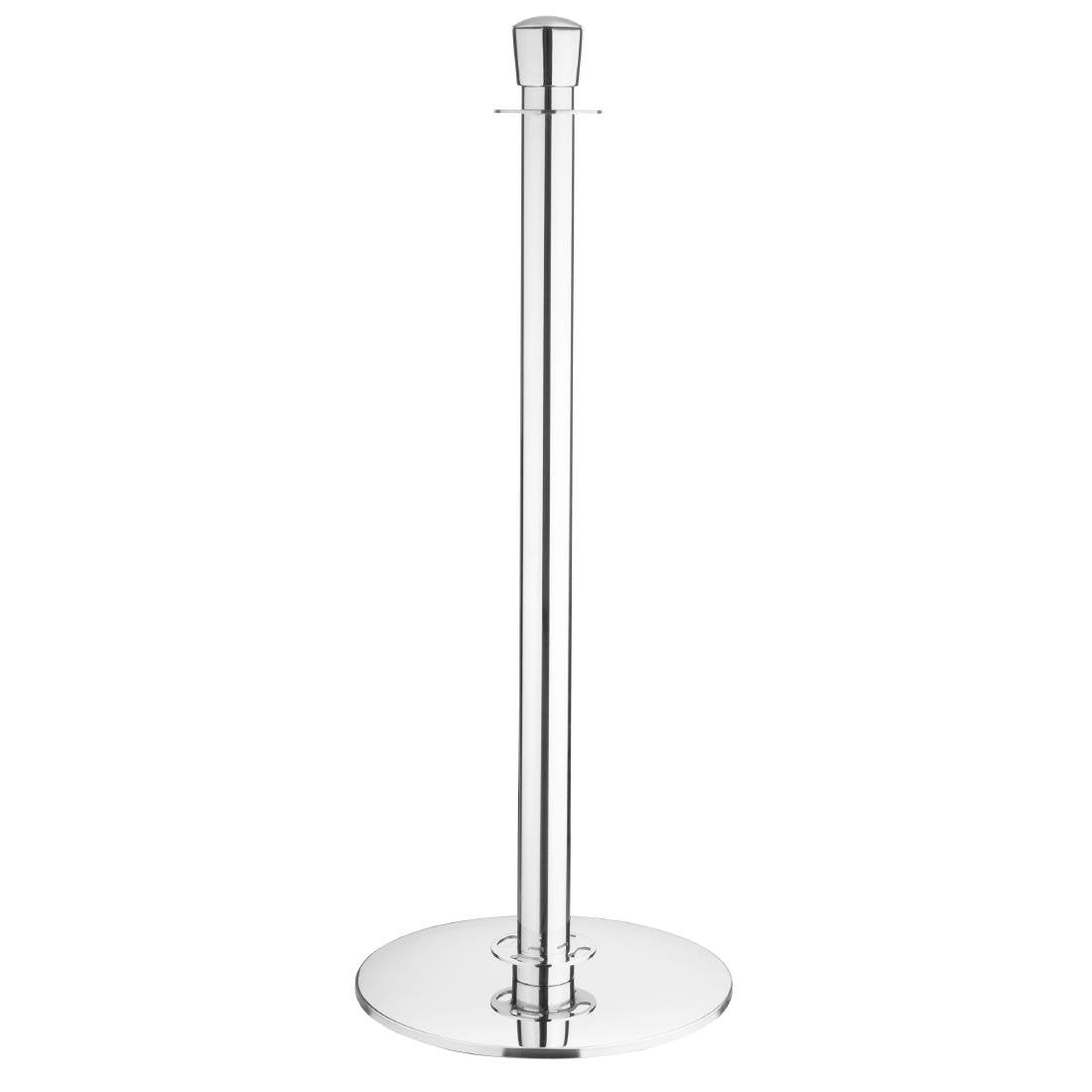 Poteaux d'accueil à base plate Bolero en acier inoxydable poli (lot de 2) - NISBETS