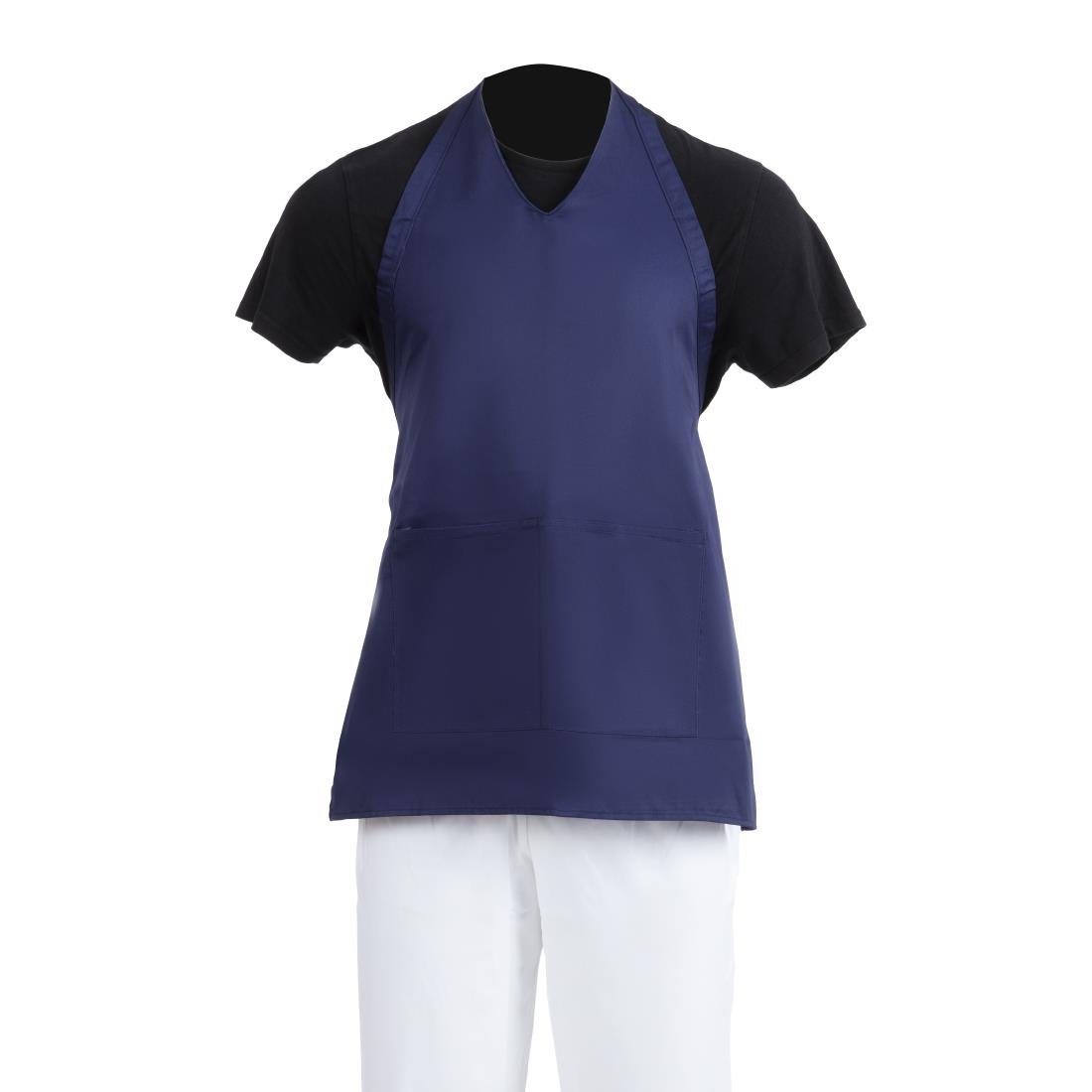 Tablier serveur col en V Whites bleu marine - NISBETS