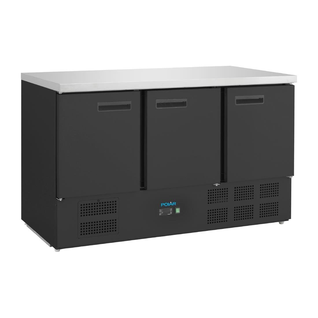Table réfrigérée positive trois portes Polar série G noire 400 L - NISBETS