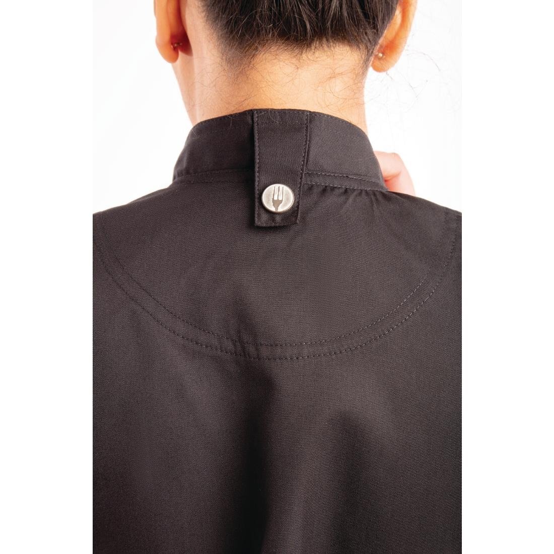 Veste de cuisine femme zippée légère Springfield Chef Works noire - NISBETS