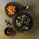 Bols à bord large Churchill Stonecast Patina Wide Iron Black 280mm (Lot de 12)