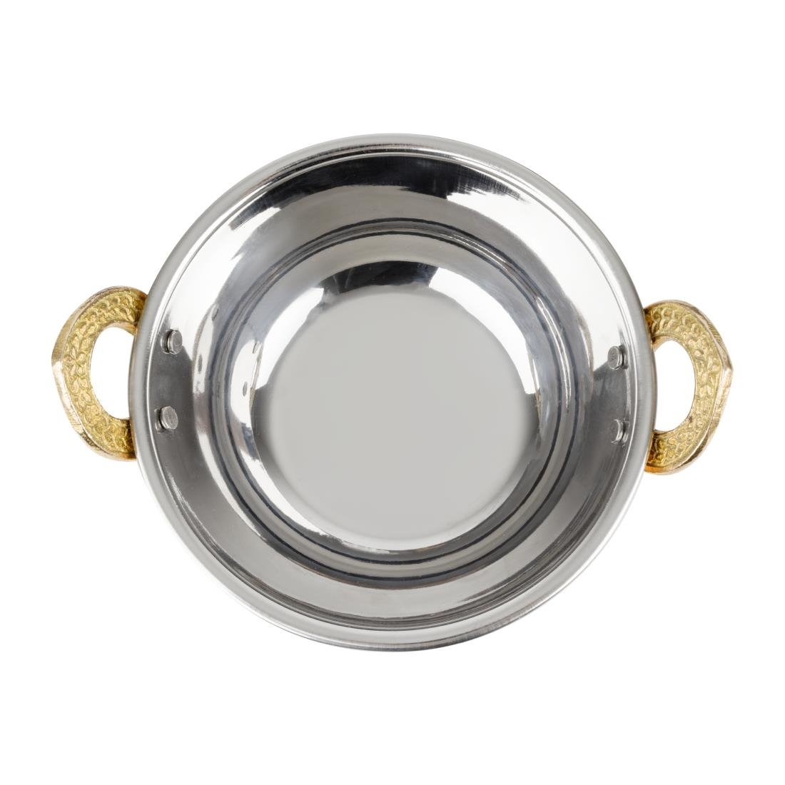 Plat Kadai en cuivre avec poignées en inox revêtement laiton Olympia 400ml