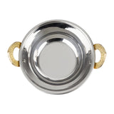 Plat Kadai en cuivre avec poignées en inox revêtement laiton Olympia 400ml