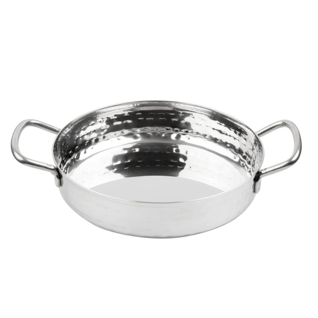 Plat double poignée en inox martelé Olympia Table Presentation 125mm