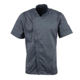 Veste de cuisine mixte légère manches courtes à fermeture éclair Springfield Chef Works Urban bleu encre - NISBETS