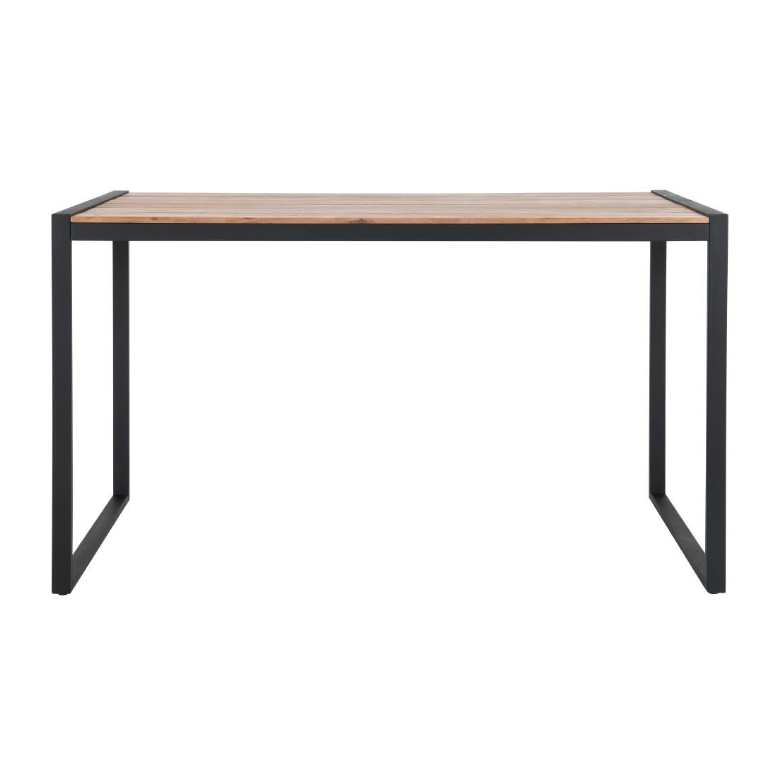 Table de bar industrielle en acier et acacia Bolero 1800x900mm