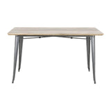 Table à manger avec plateau en bois de manguier lisse et piètement gris acier Bolero Bistro 1450 mm - NISBETS