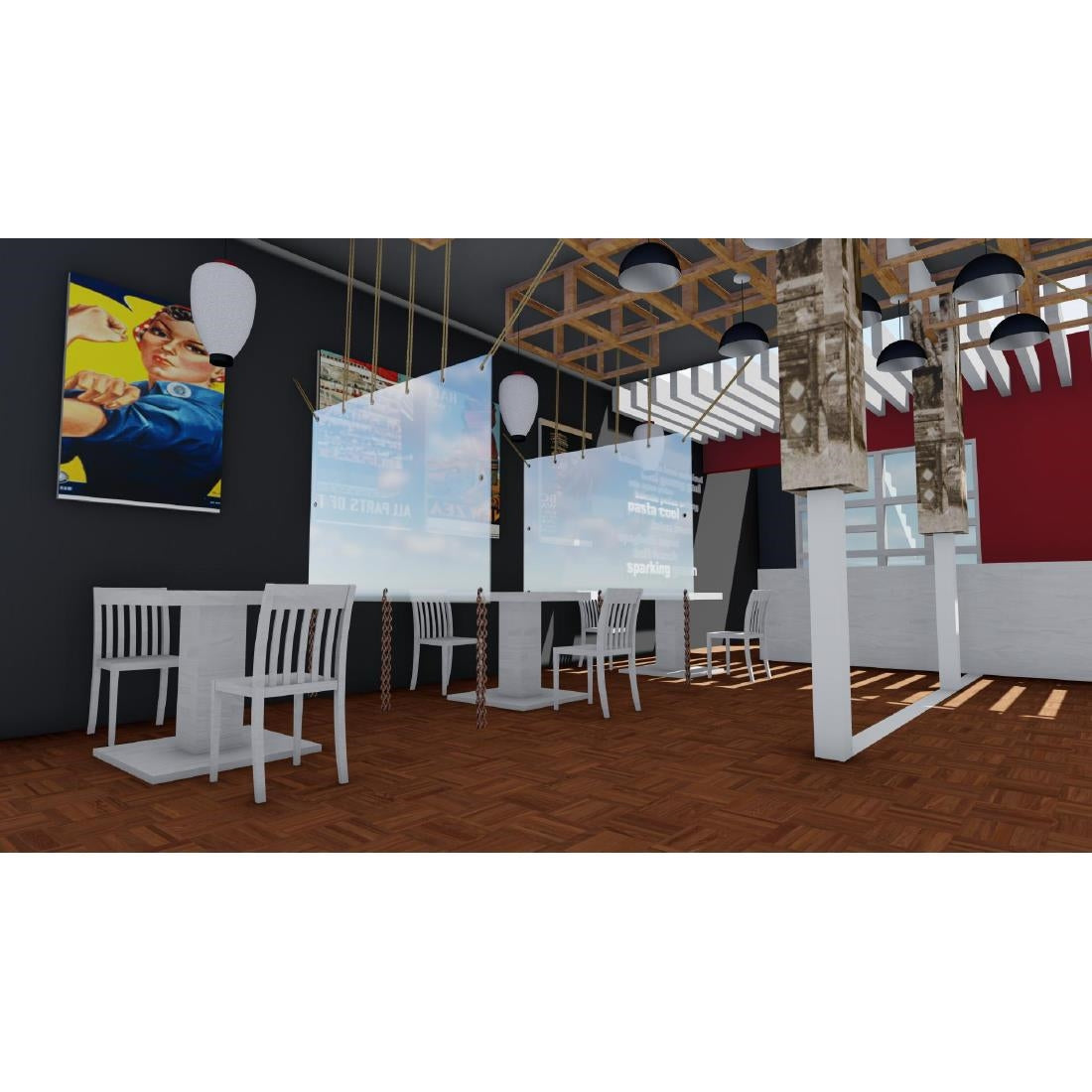 Mur de séparation recyclable 200x150cm PVC transparent - NISBETS