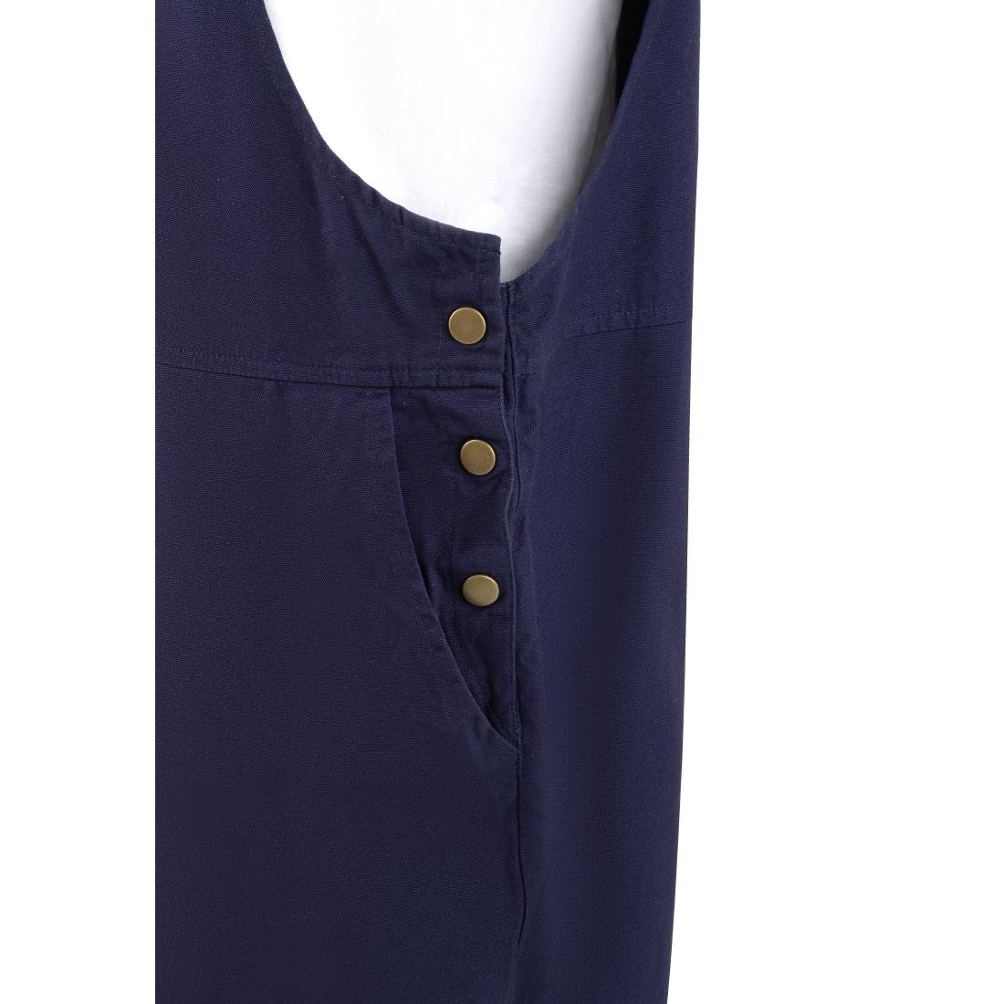 Salopette à plastron et bretelles en toile de coton Southside bleu marine XL - NISBETS