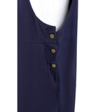 Salopette à plastron et bretelles en toile de coton Southside bleu marine XL - NISBETS