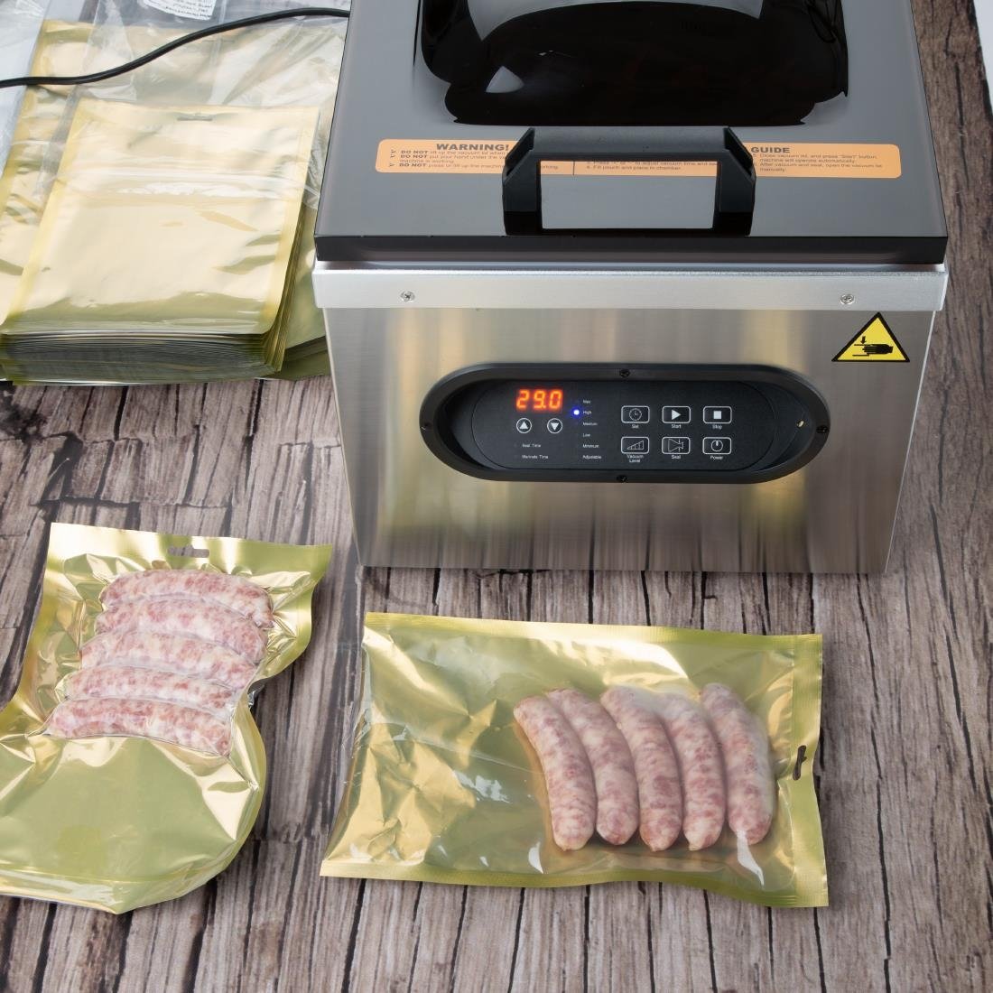 Sacs sous vide lisses dorés Vogue - NISBETS