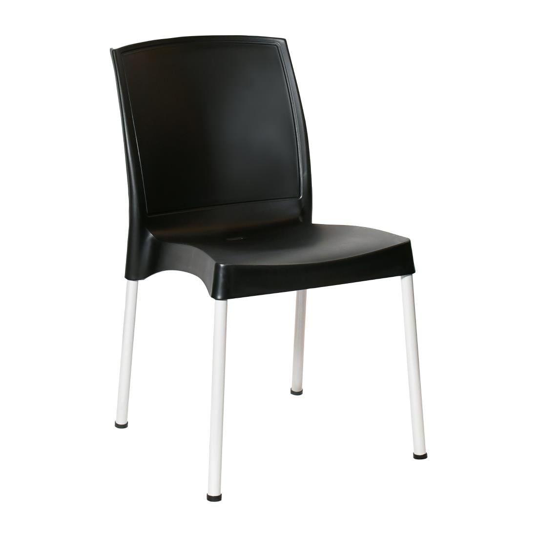 Chaises en polypropylène Bolero Elements noires (lot de 4) - NISBETS