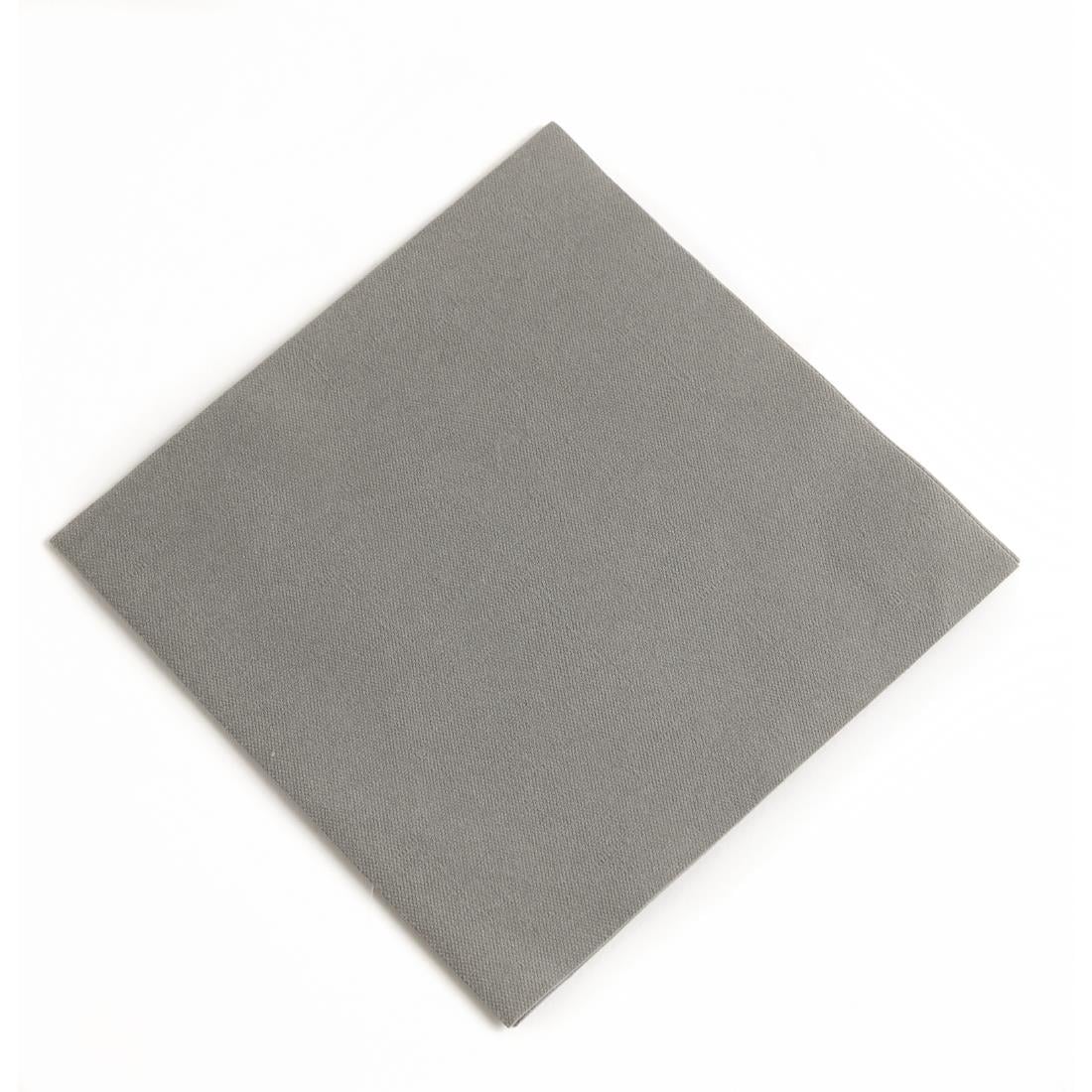 Serviettes déjeuner ouate gris granite compostables Duni 400mm (lot de 750) - NISBETS