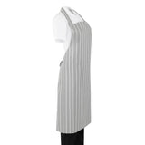 Tablier bavette rayé gris et blanc Whites