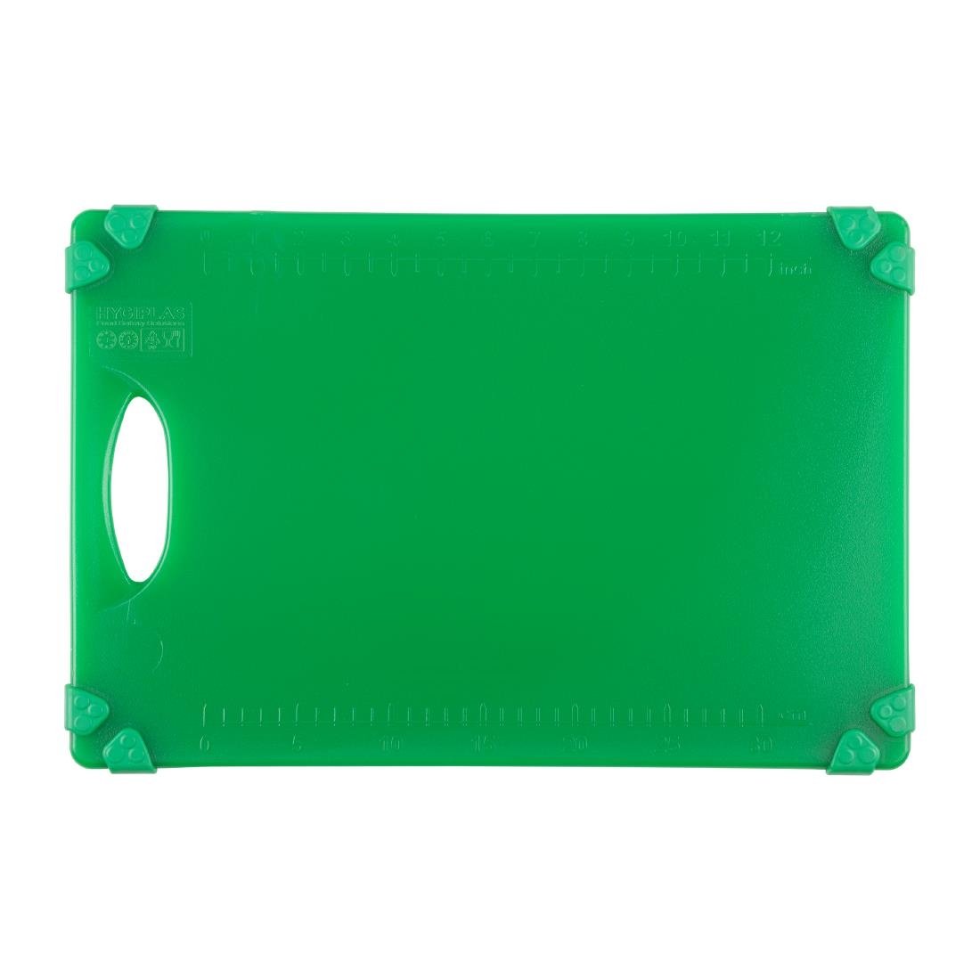 Planche à découper antidérapante professionnelle Hygiplas verte 458x306mm