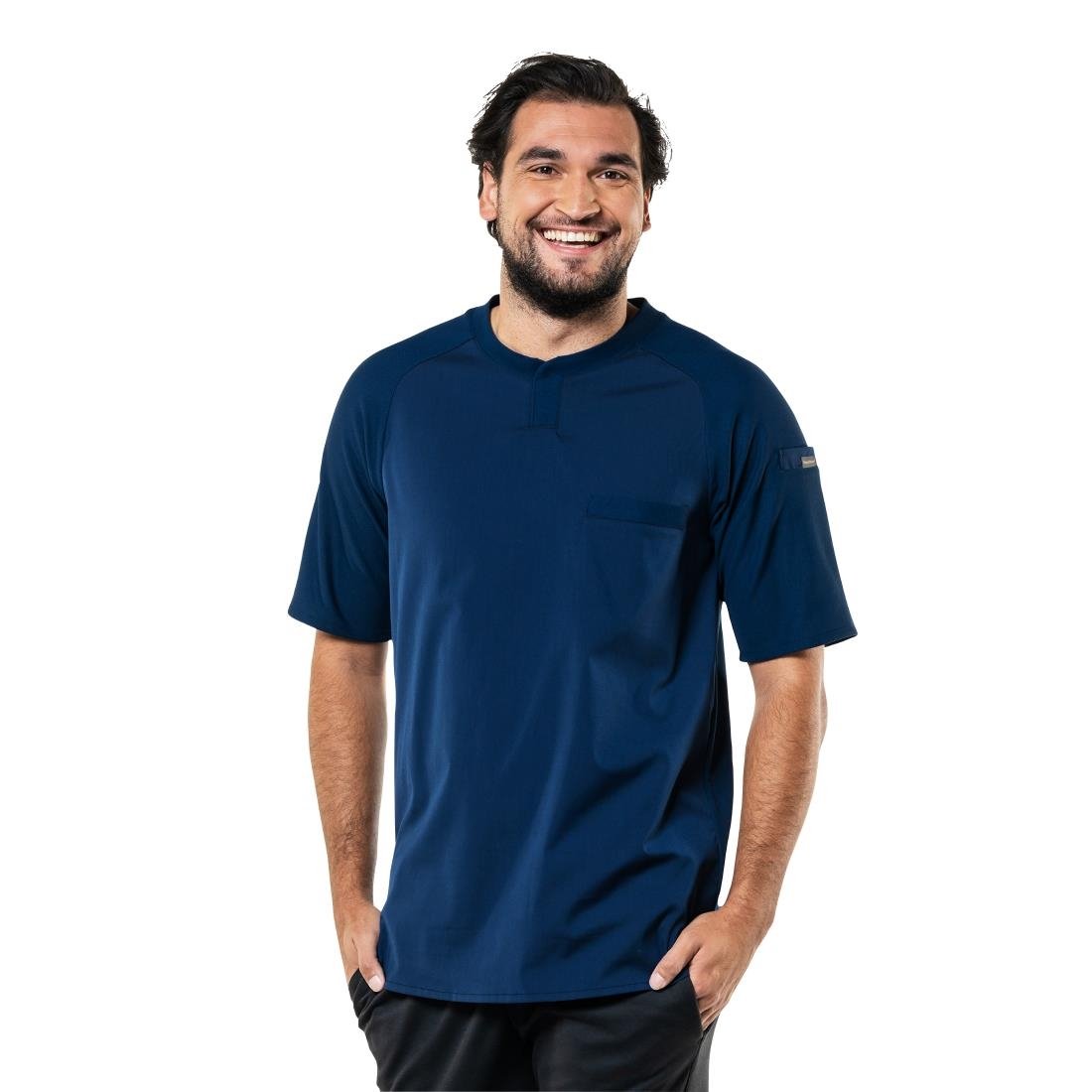T-shirt mixte manches courtes Chaud Devant Valente UFX marine - Taille L